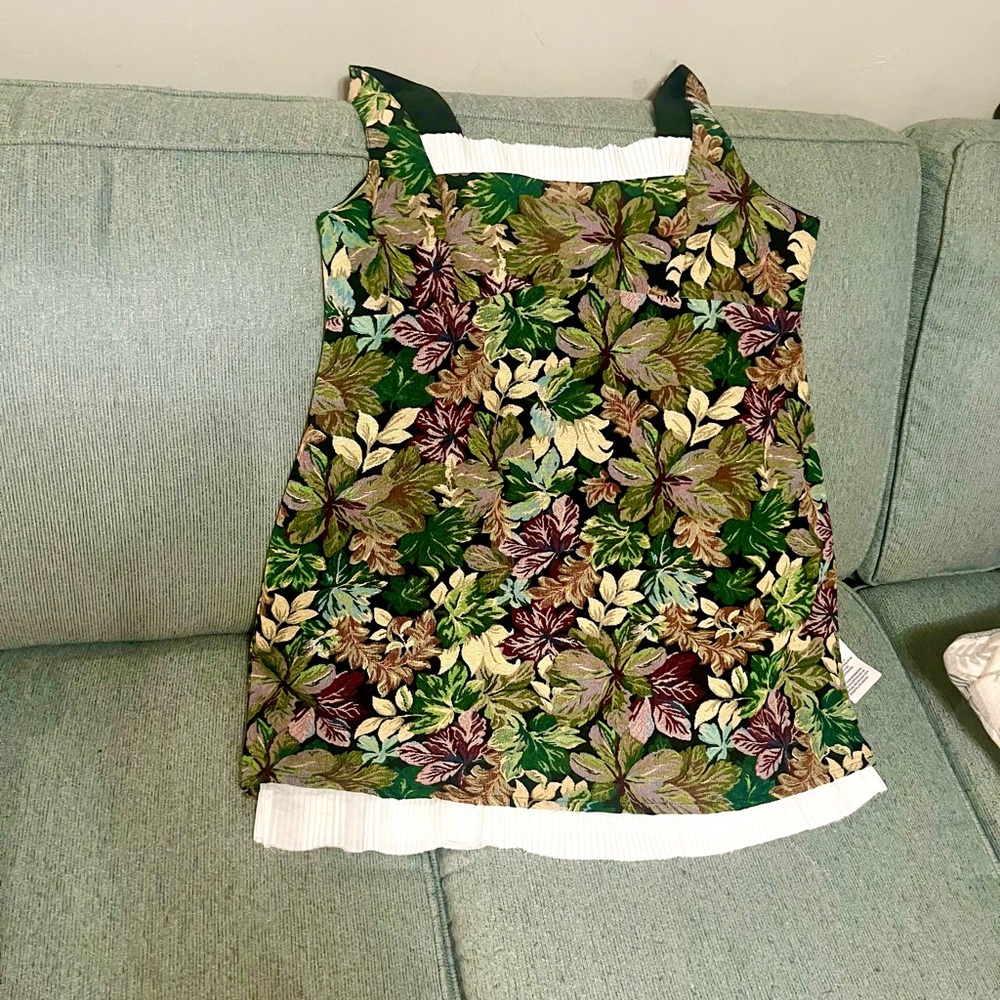 Floral Mini Dress in Green and Purple